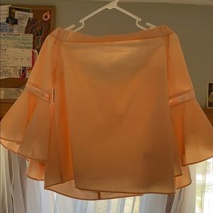 Off the shoulder classic summer shirt (peach)